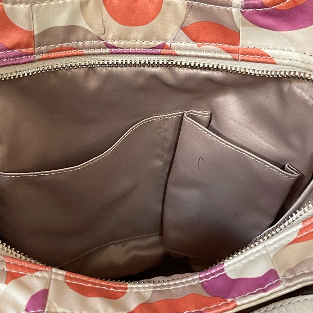 Coach Cream, Orange, and Purple Patterned Shoulder Bag - Picture 3 of 3